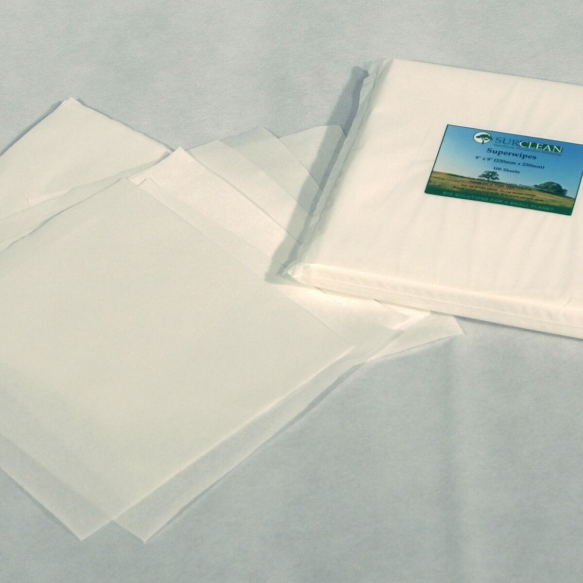 Dry Superwipes / 9inch x 9inch bagged in 100 sheets